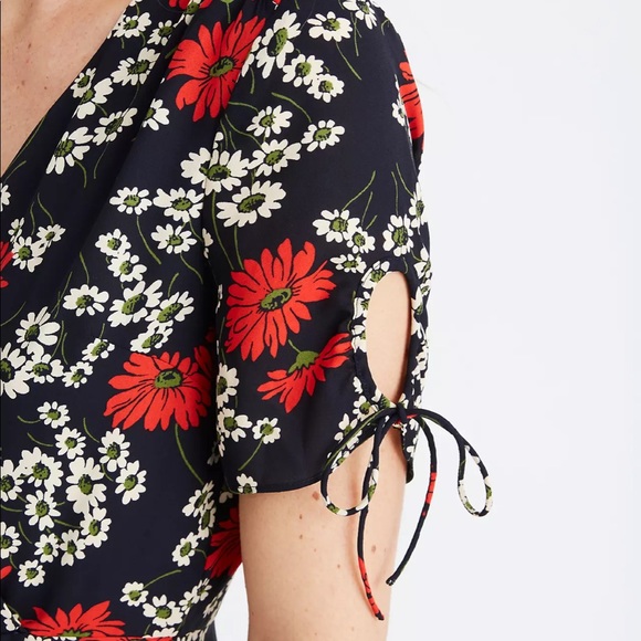 Madewell Peekaboo-Sleeve Midi Dress in Hillside Daisies - Picture 5 of 7